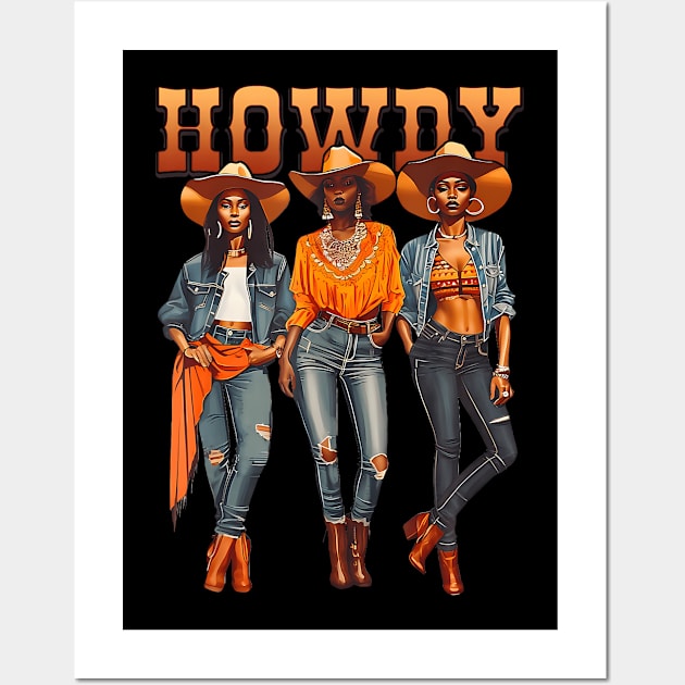 Black Cowgirl Western Rodeo Melanin History Texas Howdy Wall Art by Stewart Cowboy Prints